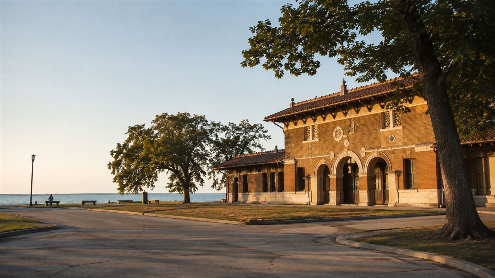 The historic 63rd Street Beach House, a 1919 Mediterranean Revival pavilion overlooking Lake Michigan