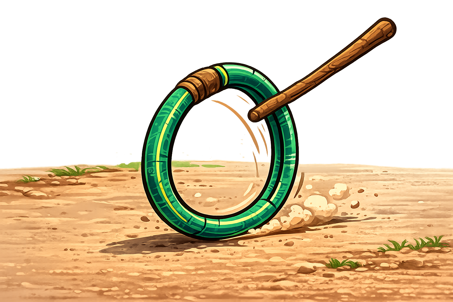 Hose Hoop Wheel — traditional Jamaican game