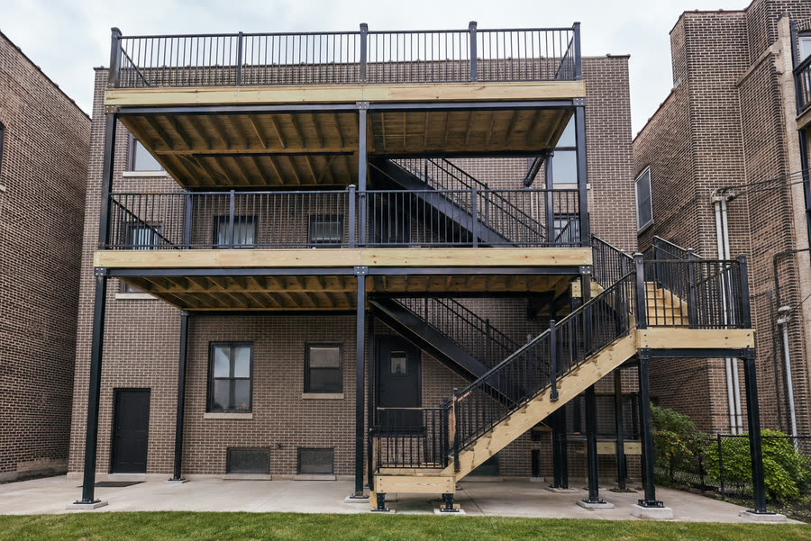 Concept render of porch structural repair
