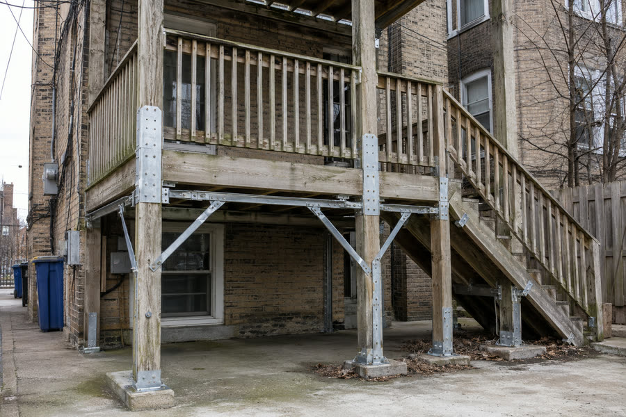 Concept render of porch structural repair