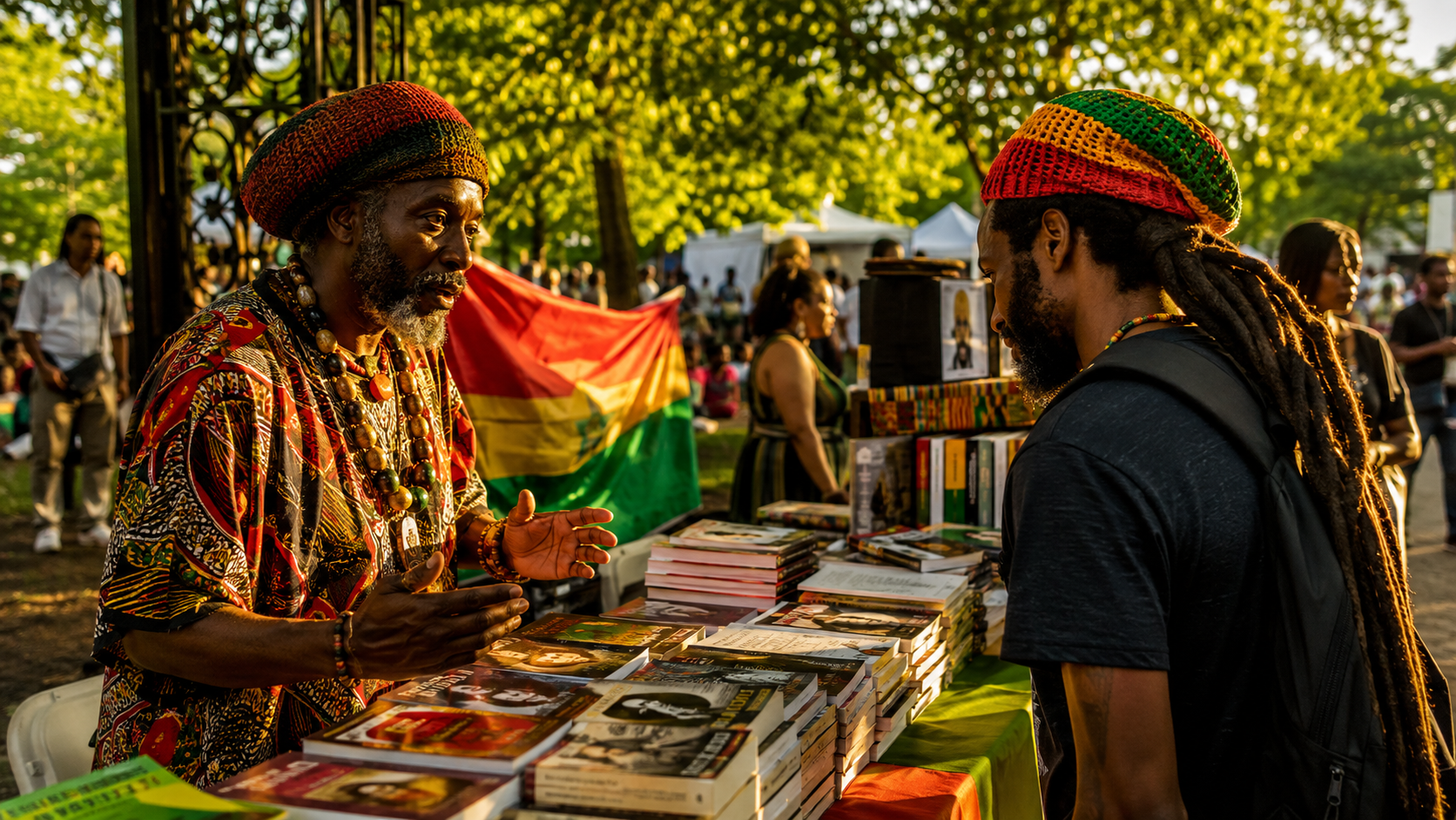 An author signing a book for a festival attendee